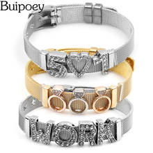 Buipoey Mesh Bracelets Charm Stainless Steel Wristlet Jewelry For Women Men Couple Original Chain Watch Belt Bracelets Gift 2024 - buy cheap