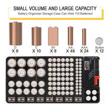 Organizador de batería para el hogar, estuche de almacenamiento con comprobador de batería extraíble, práctico, GK99 2024 - compra barato