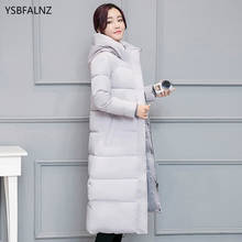 Jaqueta com capuz feminina inverno 2021, jaqueta e casaco coreano engrossado de comprimento médio, roupas femininas slim 2024 - compre barato