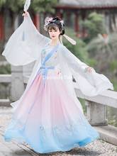 Disfraz chino antiguo de hada para mujer, vestido hanfu bordado, retro, dynasty song, traje de princesa para festival, actuación de hadas, 2021 2024 - compra barato