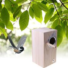 Wooden Bird Nesting Breeding Box House Parakeet Mating Case with Clear Window for c.ckatiel Finch Canaries Lovebird Conure 2024 - buy cheap