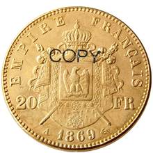 Франция 20 Франция 1869A позолоченная копия декоративной монеты 2024 - купить недорого