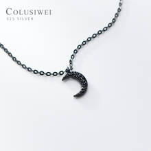 Colusiwei Authentic 925 Sterling Silver Black Crescent Pendant Necklaces For Women Black Gold Color Jewelry Gift Accessories 2024 - buy cheap