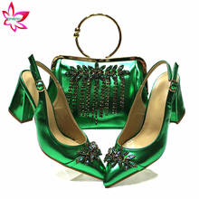 Zapatos y bolso nigerianos de tacón para mujer, calzado italiano de alta calidad, Color verde, para fiesta, novedad de 2020 2024 - compra barato