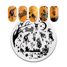 PICT-placas de estampación de uñas Serie de Halloween, 6cm x 6cm, herramienta de acero inoxidable, Y008 2024 - compra barato