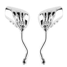 Universal High Quality Motorcycle Chrome SKELETON  HAND Claw Side Rear View Mirrors 10mm New Drop Shipping 2024 - buy cheap