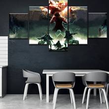 5 painel de impressão hd pintura ataque em titan moderno pinturas decorativas na lona arte da parede para decoração casa arte da parede 2024 - compre barato
