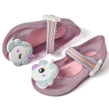 Zapatos de playa de princesa de unicornio para niñas, sandalias de gelatina suave para bebés, zapatos de tacón plano de PVC, SH19088 2024 - compra barato