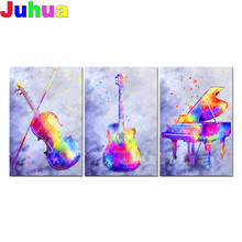 Abstract piano instrument mosaic Art diamond embroidery 5d diy diamond painting Full square round 3d puzzle home 3 piece, 2024 - buy cheap