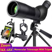 Tongdaytech HD Monocular Telescope 15-45X Zoom Phone Camera Lens Spotting Scope With Tripod For Iphone Xiaomi Watching Moon Bird 2024 - купить недорого