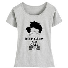 Женская хлопковая футболка с короткими рукавами Moss The It Crowd, летняя футболка с надписью «Keep Calm And Call», ZIIART 2024 - купить недорого