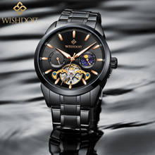 WISHDOIT Top Brand Men's Watches Moon Phase Waterproof Mechanical Steel Belt Large Dial Luminous Automatic Clock 2024 - buy cheap