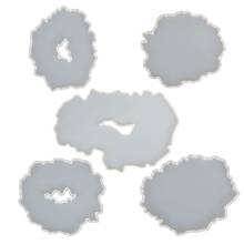 5Pc Large Irregular Resin Coaster Molds DIY Silicone Tray Fruit Tea Cup Mat Geode Agate Platter Epoxy Resin Molds Kit 2024 - buy cheap