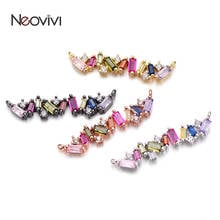 Nevivi pingente conector quadrado longo, pingente colorido contas cz para fazer jóias pulseira colar pulseiras diy 2024 - compre barato