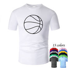 Camiseta de algodón con cuello redondo para hombre y mujer, camisa Unisex de manga corta con diseño de arte de línea de baloncesto, informal, m02008 2024 - compra barato