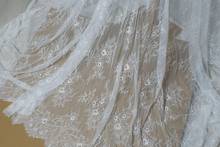 Vestido de novia de encaje francés de alta calidad, tela de encaje, blanco y negro 2024 - compra barato