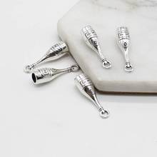 6pcs / retro wine bottle metal charm antique silver alloy pendant DIY necklace bracelet jewelry handmade 2024 - buy cheap