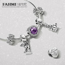 2020 100% 925 Sterling Silver Bracelet Gift Set Cute Deer Bunny Heart Charm Strings Bracelet Free Shipping Premium Products 2024 - buy cheap