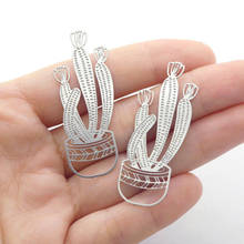 Making Jewelry Findings Stainless Steel Bead Metal Pendant Laser Cut Cactus In Bottle Charms For DIY Necklace Earrings 1044-B143 2024 - buy cheap