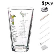 Creative Printing Heat-Resistant Glass Cup Set Multipurpose Drinking Glass Measuring Cup With Scale Spoon Drinking Utensils 2024 - buy cheap