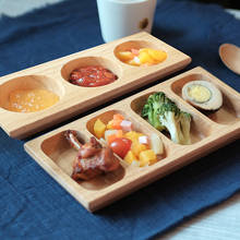 В японском стиле деревянный блюдо для еды дети эко природные разделенные тарелки для завтрака фрукты/закуски сервировочный лоток посуда 2024 - купить недорого