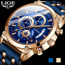 Reloj 2020 LIGE новые модные мужские часы Топ бренд Роскошные силиконовые водонепроницаемые кварцевые наручные часы мужские спортивные часы с хронографом 2024 - купить недорого