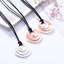 Multi Circles Pendant Necklaces for Women Sweater Chain Jewelry Accessories Gold Silver Color Trendy Pearl Collares Jewellery 2024 - buy cheap