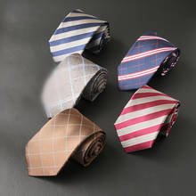 New Arrival 100% Silk Mens Tie 7cm Striped Classic Business Neck Tie for Men Suit Wedding Party Necktie Formal Dress Cravat 2024 - buy cheap