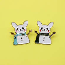 Scarf panda eye snow rabbit metal pins tree branch hand cute ear doll custom badge men and women punk jewelry lapel pin brooch 2024 - buy cheap