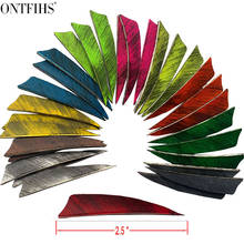 100Pcs/lot ONTFIHS 2.5 Inch Shield Cut  Archery Fletches Ink Painting Feather Natural TurkeyArrow Fletching Arrow Accessories 2024 - buy cheap