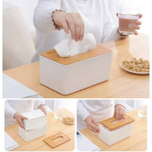 Caja de pañuelos de plástico de madera para cocina, toallero de papel, soporte para servilletas de oficina 2024 - compra barato