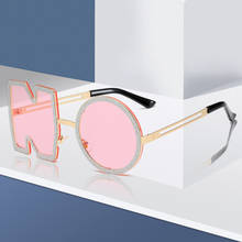 New Fashion Diamond Sunglasses Women Luxury Brand Design Metal Letter NO Sun Glasses Female UV400 Shades Eyewear Oculos de sol 2024 - buy cheap