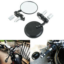Мотоциклетные черные мотоциклетные 3 круглые зеркала 7/8 дюйма для ручки бара для Кафе Racer Bobber Bike 2024 - купить недорого