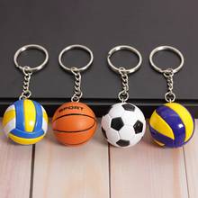 Llavero 3D para hombres y niños, accesorio para llaves con diseño de deportes, baloncesto, voleibol, fútbol, souvenir, regalo para Fans 2024 - compra barato