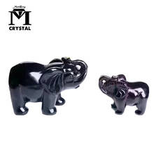 Natural healing crystal Obsidian Elephant quartz Stone Crafts Home Furnishings Lucky Items Aura Feng Shui Decoration 2024 - buy cheap