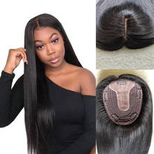 12 Inch 100% Remy Human Hair Topper Middle Part Machine Silk Base Toupee Clips Hairpiece Toupee Hair Extension 2024 - buy cheap