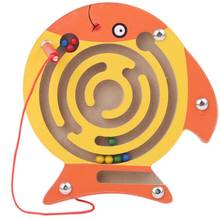 Детский Магнитный лабиринт игрушка деревянная головоломка для детей игра игрушка Дети Ранний Образовательный мозговой тизер деревянная игрушка интеллектуальная головоломка доска 2024 - купить недорого