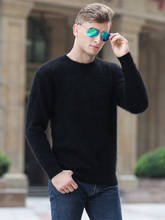 Men's fashion Mink Cashmere Sweater Men Long Sleeve Pullovers Outwear Man O-Neck sweaters Tops Loose Solid Fit Knitting Clothing 2024 - buy cheap