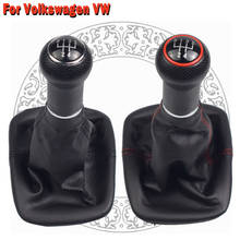 Leather 5 Speed Manual Transmission MT Gear Shift Knob Gaiter Handle For Volkswagen Golf 2 3 4 Cabrio Polo 6N Passat 35i 2024 - buy cheap