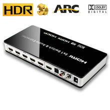 UHD HDMI-compatible 1.4V Switch 5x1 spdif toslink HDMI-compatible audio extractor 4K 3D ARC Audio EDID setting Toslink/SPDIF 2024 - buy cheap