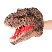 Soft Rubber Animal Head Hand Puppet Figures Toys Gloves For Children Model Gift Dinosaur Hand Puppet Toys For Children Gift 2024 - buy cheap