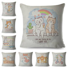 Cute Cartoon Animal Cushion Cover for Children Room Sofa Home Car Decor Pet Cat Pillow Case Polyester Pillowcase 45x45cm 2024 - buy cheap