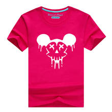 Camiseta brilhante infantil, camisa para meninos, meninas, brilhante noturna, hip hop, punk rock 2024 - compre barato