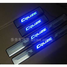 High quality Blue LED stainless steel scuff plate door sill 4pcs/set car accessories For chevrolet Cruze 2009-2014 2024 - buy cheap