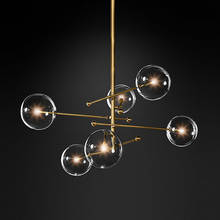 Pós moderna led bolha de vidro lustre sala estar lustre ouro designer metal preto jantar lustre 2024 - compre barato