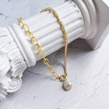 Amaiyllys colar de pérola barroca s925, artesanal, gargantilha feminina corrente de clavícula, luz de luxo 2024 - compre barato
