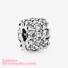 Winter 100% 925 Sterling Silver Clear shine Charm beads Fits Original Pandora bracelets Jewelry Making 2024 - buy cheap