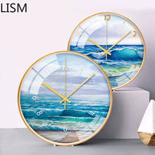 Large Metal Gold Wall Clock Modern Blue Sea Silent Clocks Wall Home Decor Creative Kitchen Kids Clock Luxury Reloj De Pared 2020 2024 - buy cheap
