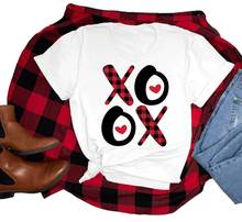 Camiseta xoxo bison 100% algodão, camiseta romântica para o dia dos namorados, camiseta feminina na moda, estética do grunge 2024 - compre barato