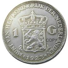 Нидерланды, 1922 1 Gulden Wilhelmina I Посеребренная копия декоративной монеты 2024 - купить недорого